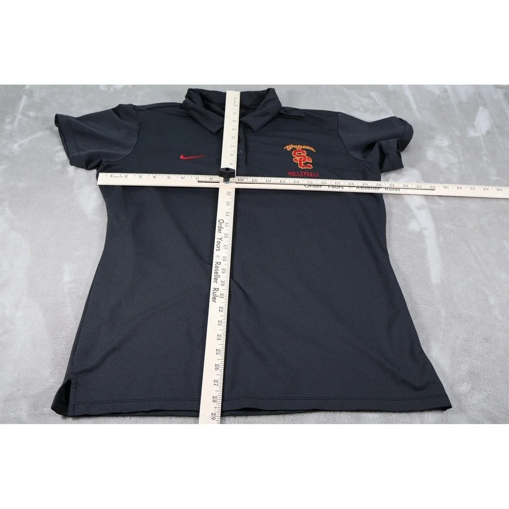 Nike Polo Womens XL Black Dri-FIT Trojans Volleyball Embroidered‎ 997033-010